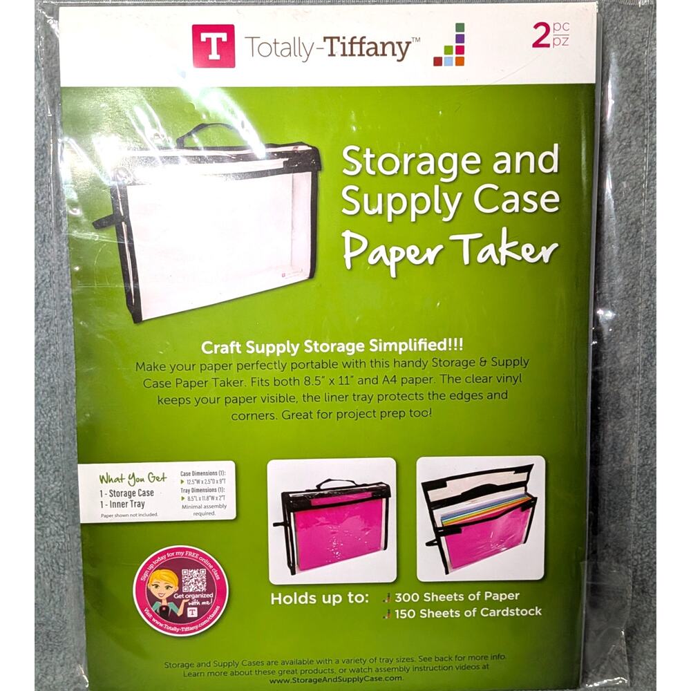 TOTALLY TIFFANY Paper Taker 8.5x11 A4 Clear Vinyl Craft Supply Storage NEW
